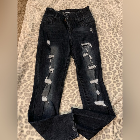 Ripped Dark Wash Jeans - Picture 2 of 3